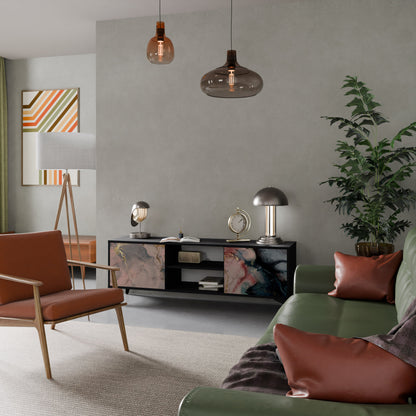 Mobile TV a 2 ante GILDED SWIRLS in finitura nera