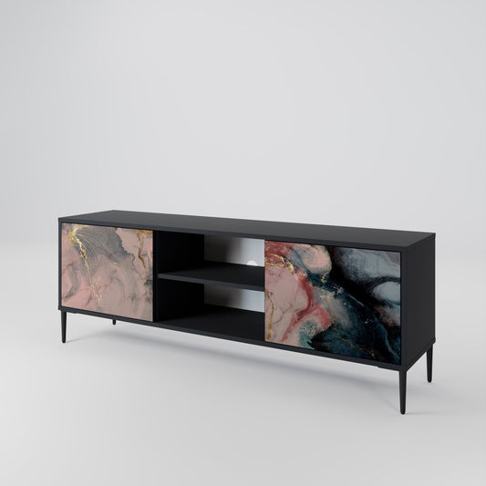 Mobile TV a 2 ante GILDED SWIRLS in finitura nera