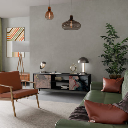 Mobile TV a 2 ante GILDED SWIRLS in finitura nera