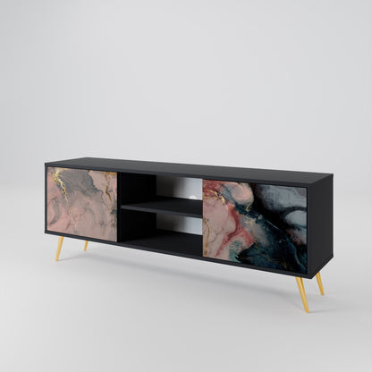 Mobile TV a 2 ante GILDED SWIRLS in finitura nera