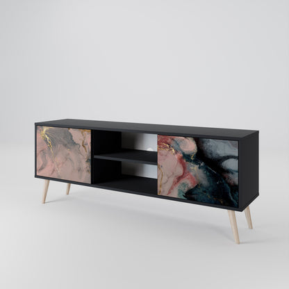 Mobile TV a 2 ante GILDED SWIRLS in finitura nera