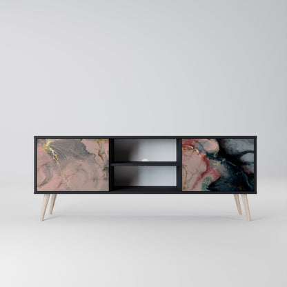 Mobile TV a 2 ante GILDED SWIRLS in finitura nera