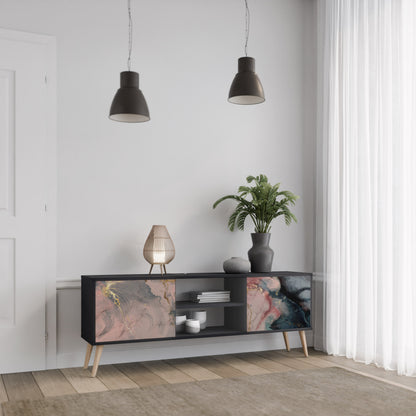 Mobile TV a 2 ante GILDED SWIRLS in finitura nera