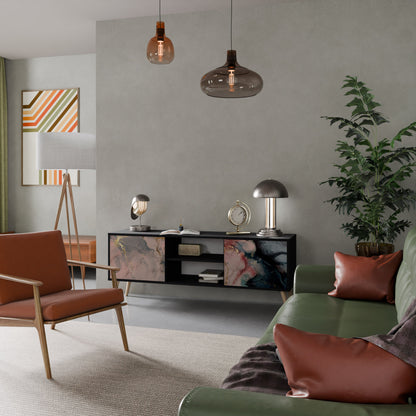 Mobile TV a 2 ante GILDED SWIRLS in finitura nera