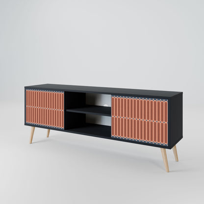 Mobile TV HYPNOTIC GATE a 2 ante con finitura nera