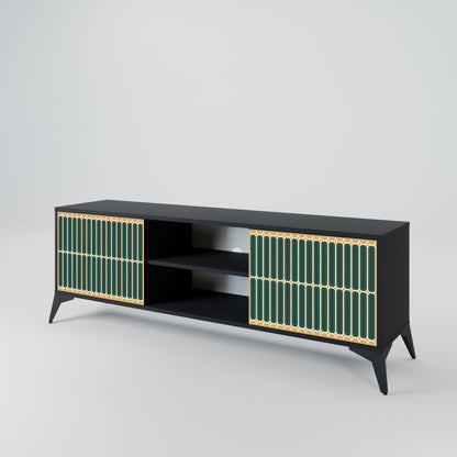 ILUSION GATE 2-Door TV Stand in Black Finish