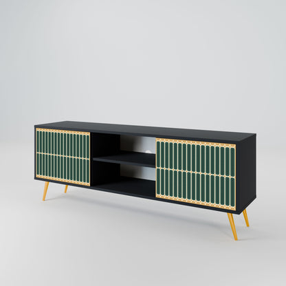 ILUSION GATE 2-Door TV Stand in Black Finish