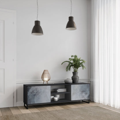 Mobile TV MUTED ARC a 2 ante con finitura nera