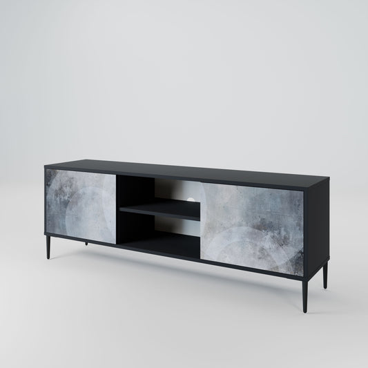 MUTED ARC 2-Door TV Stand in Black Finish
