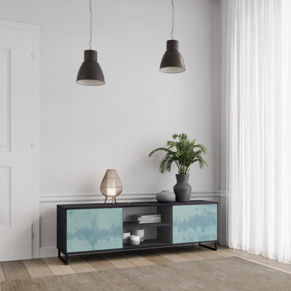 Mobile TV SKY WASH a 2 ante con finitura nera