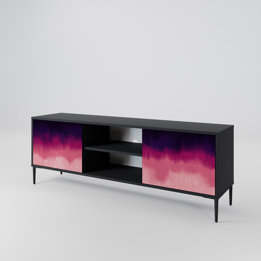 Mobile TV AURORA BOREALIS a 2 ante in finitura nera