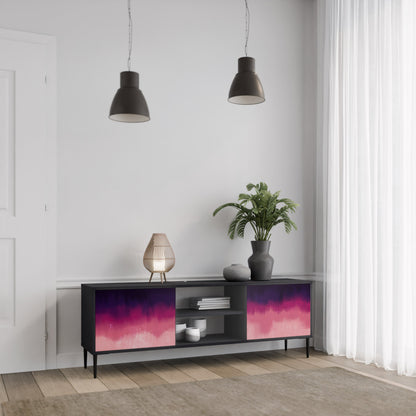 Mobile TV AURORA BOREALIS a 2 ante in finitura nera