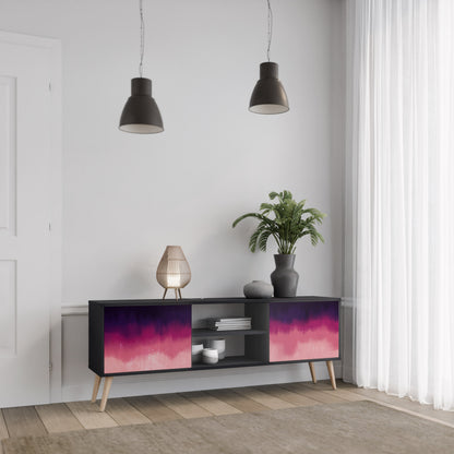 Mobile TV AURORA BOREALIS a 2 ante in finitura nera