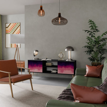 Mobile TV AURORA BOREALIS a 2 ante in finitura nera