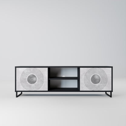 SOLID CIRCLES 2-Door TV Stand in Black Finish