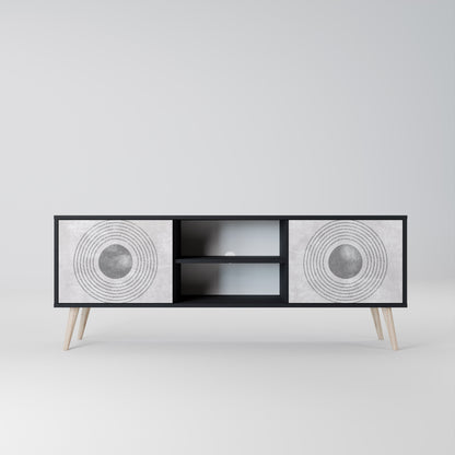 SOLID CIRCLES 2-Door TV Stand in Black Finish