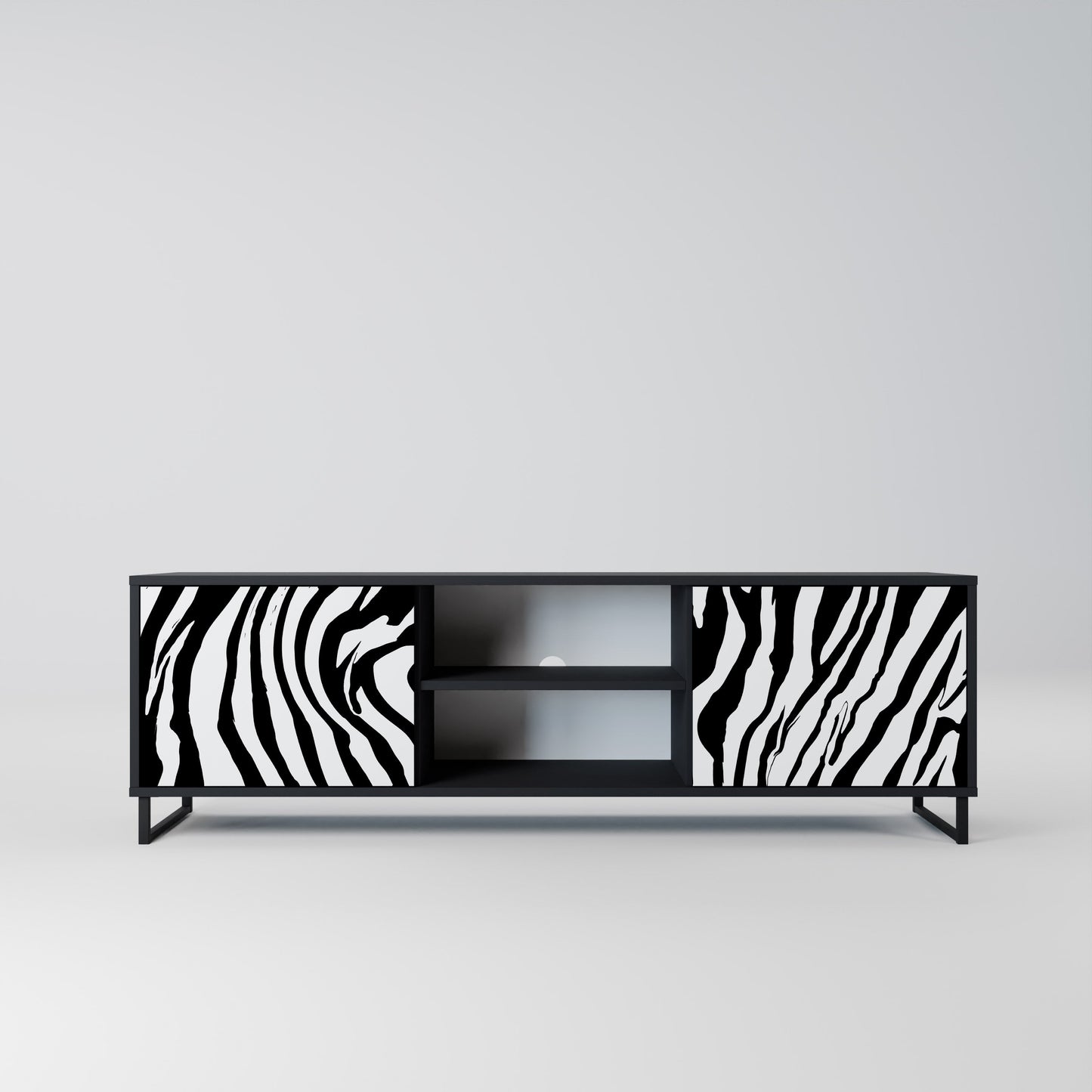 Mobile TV SPLENDID ZEBRA a 2 ante in finitura nera