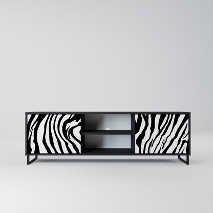 Mobile TV SPLENDID ZEBRA a 2 ante in finitura nera
