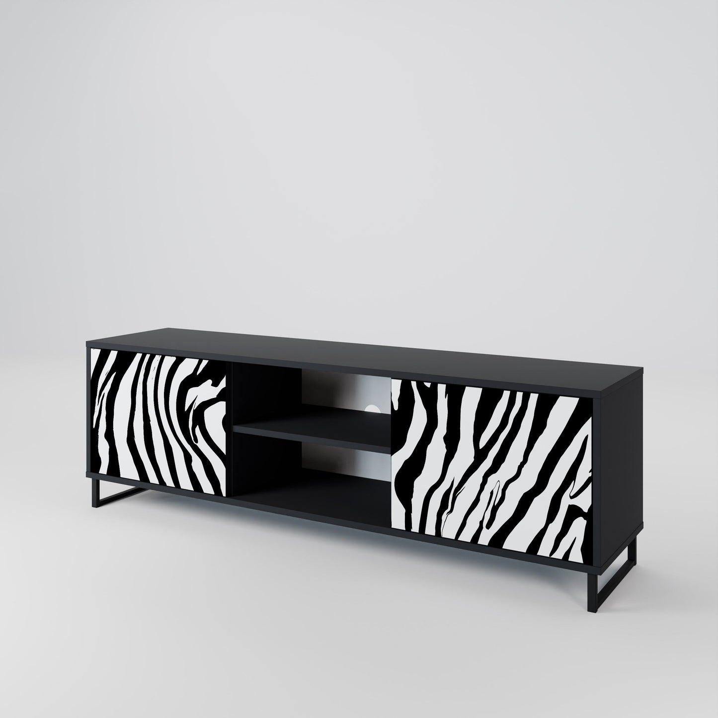 Mobile TV SPLENDID ZEBRA a 2 ante in finitura nera