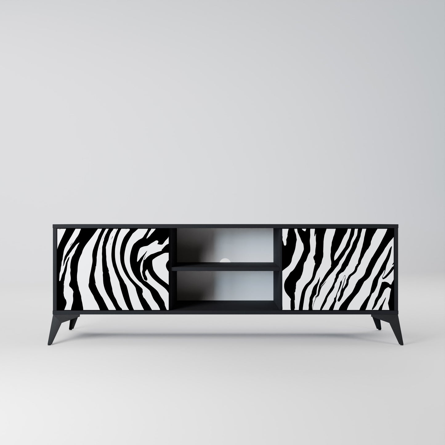 Mobile TV SPLENDID ZEBRA a 2 ante in finitura nera