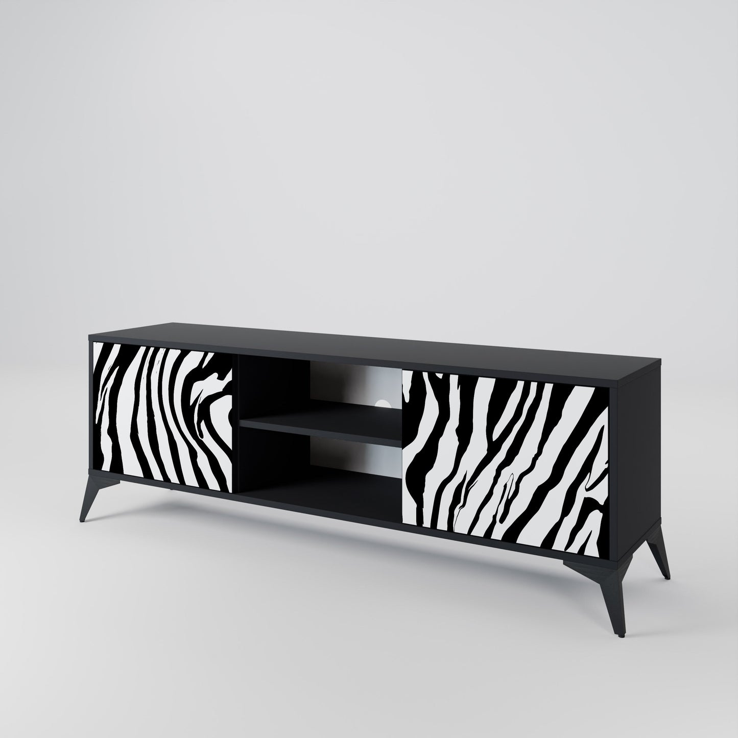 Mobile TV SPLENDID ZEBRA a 2 ante in finitura nera
