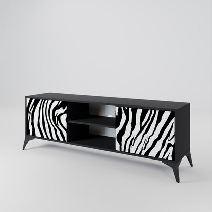 Mobile TV SPLENDID ZEBRA a 2 ante in finitura nera