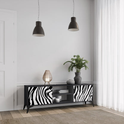 Mobile TV SPLENDID ZEBRA a 2 ante in finitura nera