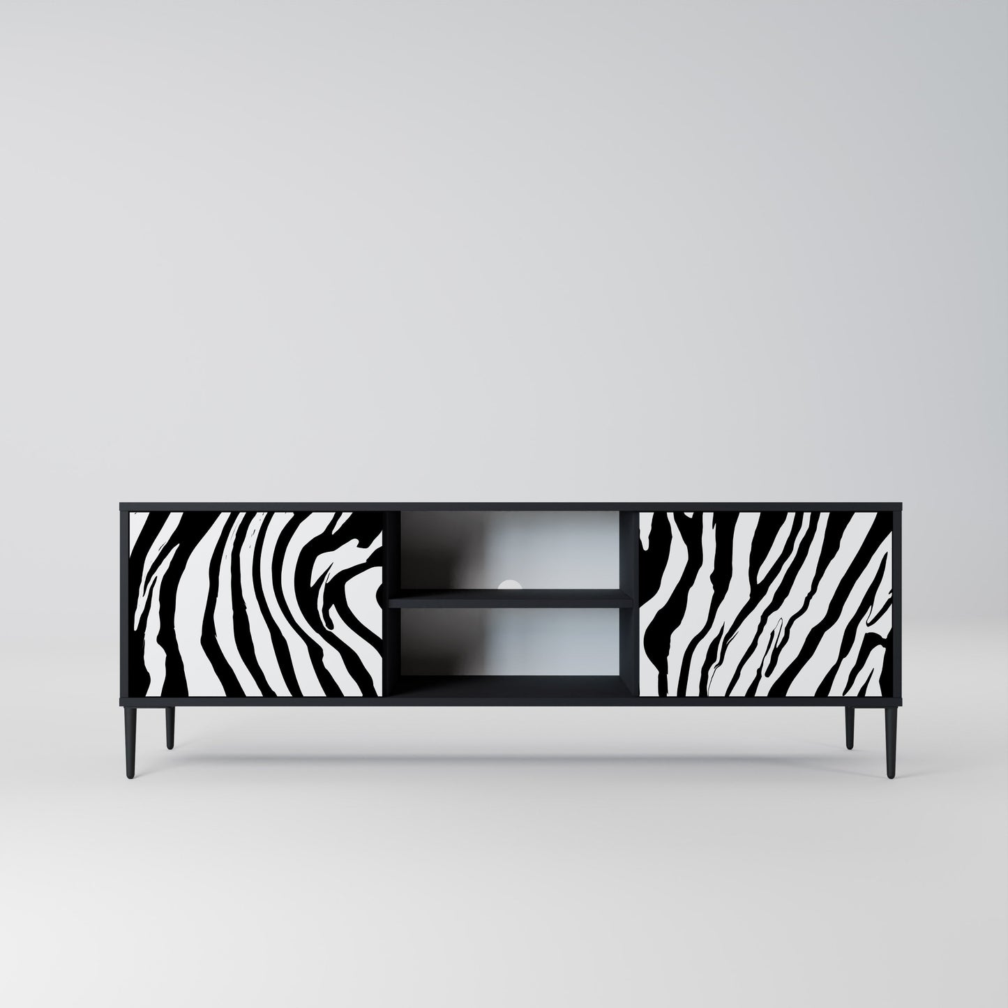 Mobile TV SPLENDID ZEBRA a 2 ante in finitura nera