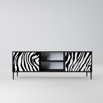 Mobile TV SPLENDID ZEBRA a 2 ante in finitura nera