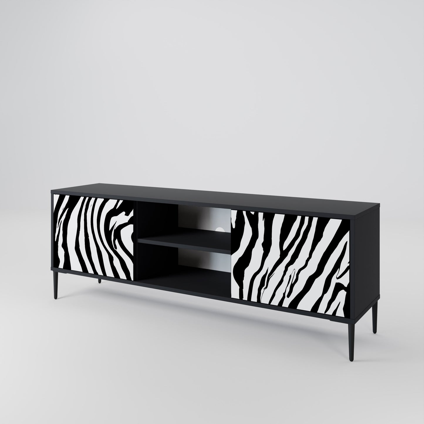 Mobile TV SPLENDID ZEBRA a 2 ante in finitura nera