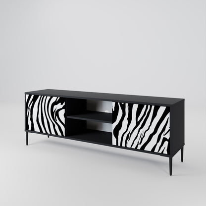 Mobile TV SPLENDID ZEBRA a 2 ante in finitura nera