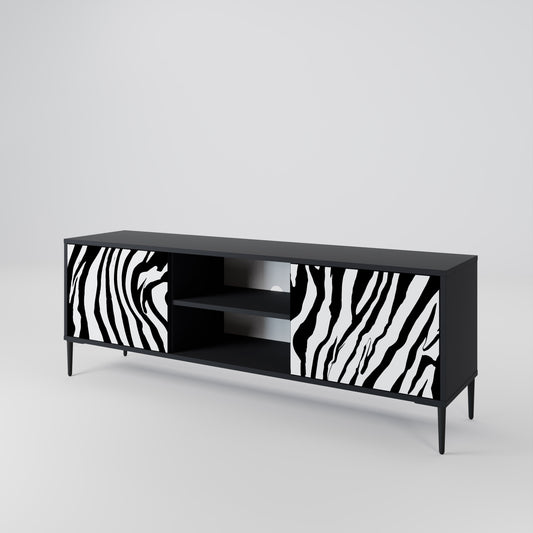 Mobile TV SPLENDID ZEBRA a 2 ante in finitura nera