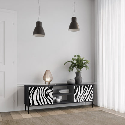 Mobile TV SPLENDID ZEBRA a 2 ante in finitura nera