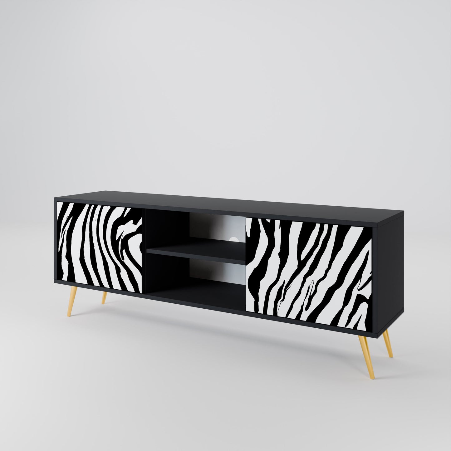 Mobile TV SPLENDID ZEBRA a 2 ante in finitura nera