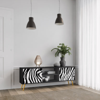Mobile TV SPLENDID ZEBRA a 2 ante in finitura nera