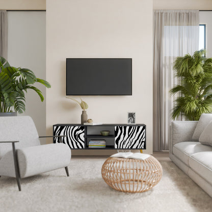 Mobile TV SPLENDID ZEBRA a 2 ante in finitura nera