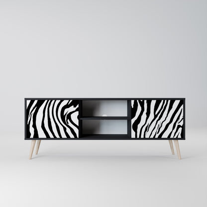 Mobile TV SPLENDID ZEBRA a 2 ante in finitura nera