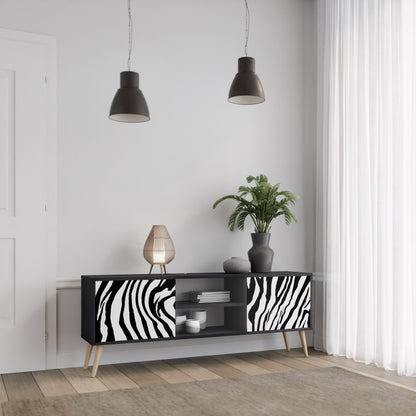Mobile TV SPLENDID ZEBRA a 2 ante in finitura nera