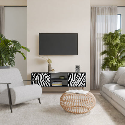 Mobile TV SPLENDID ZEBRA a 2 ante in finitura nera