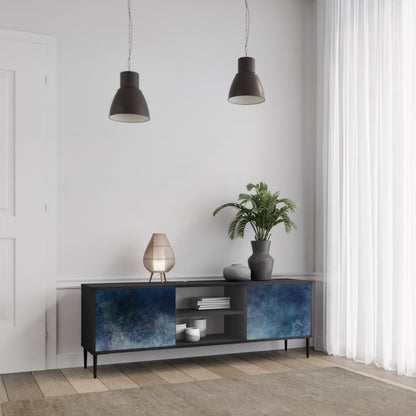 CELESTIAL FALL 2-Door TV Stand in Black Finish