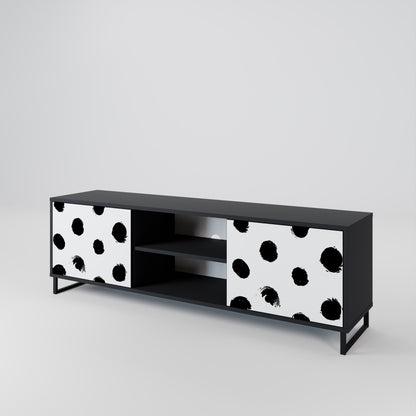 SLIPPING MINUTES 2-Door TV Stand in Black Finish