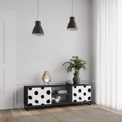 SLIPPING MINUTES 2-Door TV Stand in Black Finish