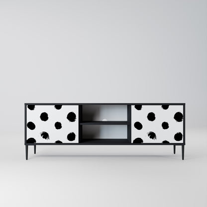 SLIPPING MINUTES 2-Door TV Stand in Black Finish