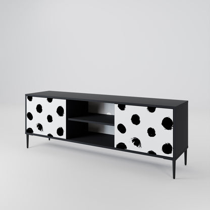 SLIPPING MINUTES 2-Door TV Stand in Black Finish