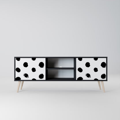 SLIPPING MINUTES 2-Door TV Stand in Black Finish