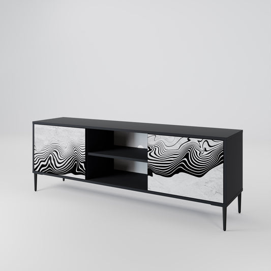 Mobile TV MONOCHROME MIRAGE a 2 ante in finitura nera