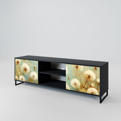 DREAMY MEADOW 2-Door TV Stand in Black Finish