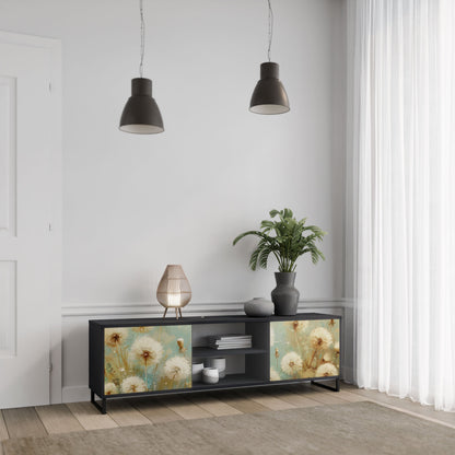 DREAMY MEADOW 2-Door TV Stand in Black Finish