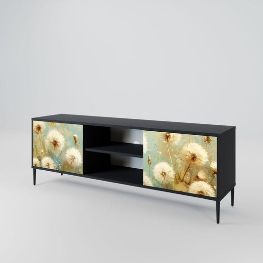 DREAMY MEADOW 2-Door TV Stand in Black Finish