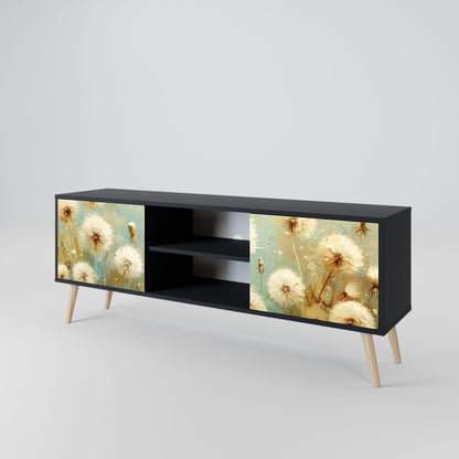 DREAMY MEADOW 2-Door TV Stand in Black Finish
